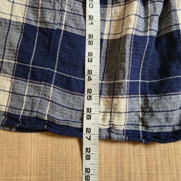 Torrid Womens Plaid Babydoll Top Size 2X Blue Sleeveless Ruffle Preppy - Picture 7 of 9